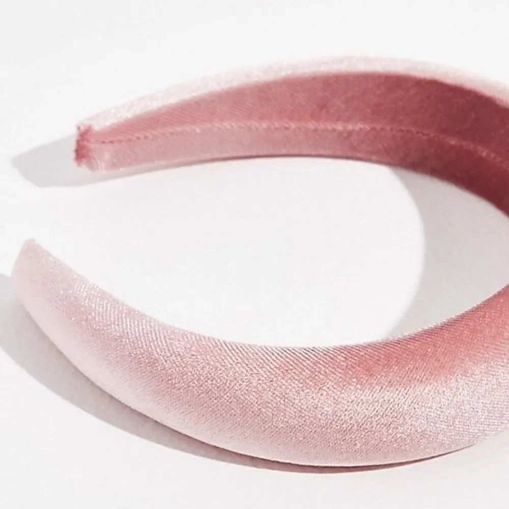 Free People Amanda Puffy Velvet Headband PINK